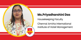 Chennai Amirta International Institute of Hotel Management, Bangalore, Karnataka, Housekeeping Faculty : Ms.Priyadarshini Das Interview